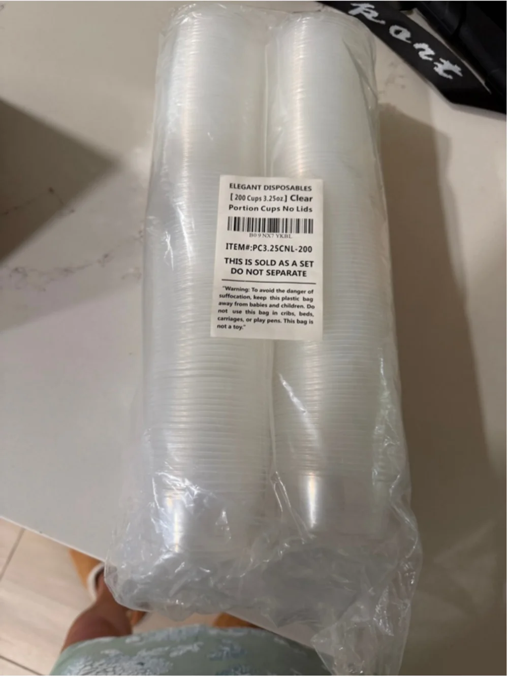 NEW 200 Cups Clear Disposable Plastic Portion No Lids Small Containers 3.25 oz